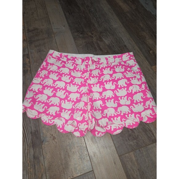 Lilly Pulitzer Buttercup Short Bright Pink white elephant print shorts SZ 4 B13 - Picture 3 of 7